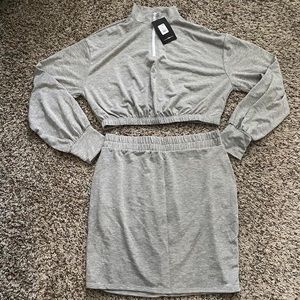 two piece matching skirt set